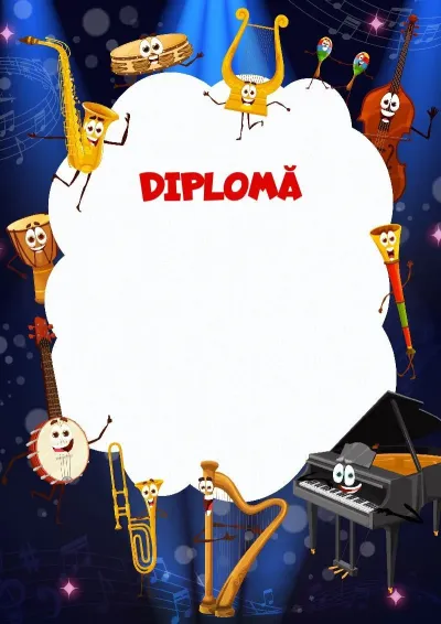 Șablon de diplomă pentru copii „Dansuri”