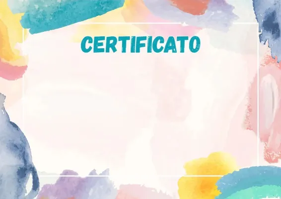 Modello di certificato «Fantasia ad acquerello»