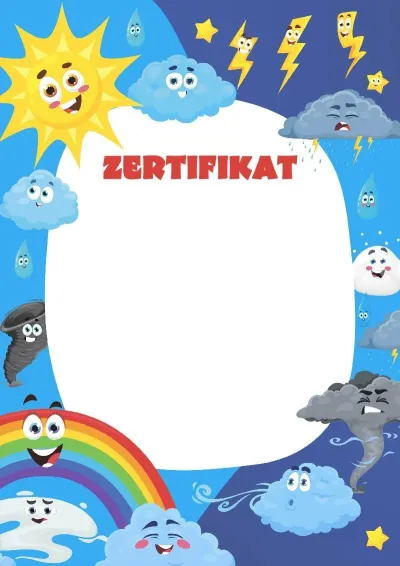 Zertifikat-Vorlage für Kinder „Wunder der Natur“