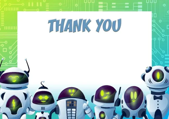 School letter of appreciation template «Robots are Friends»