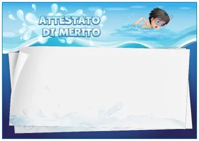 Modello di attestato per bambini «La mia piscina»
