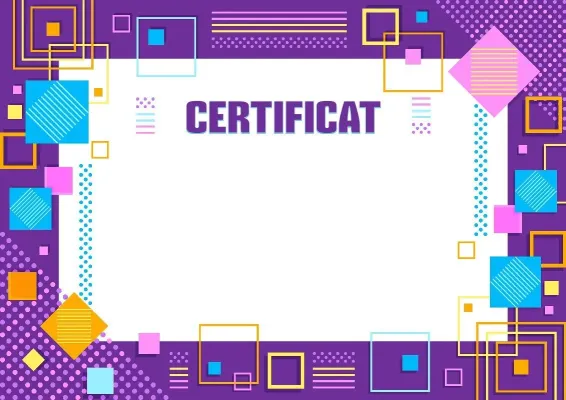 Șablon de certificat „Geometria talentului”