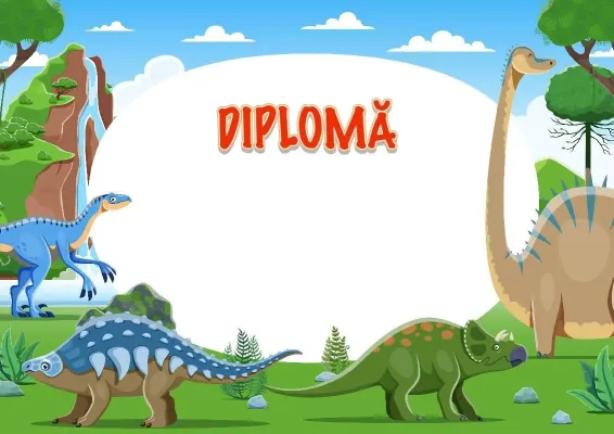 Șablon pentru copii de diplomă «Epoca dinozaurilor»
