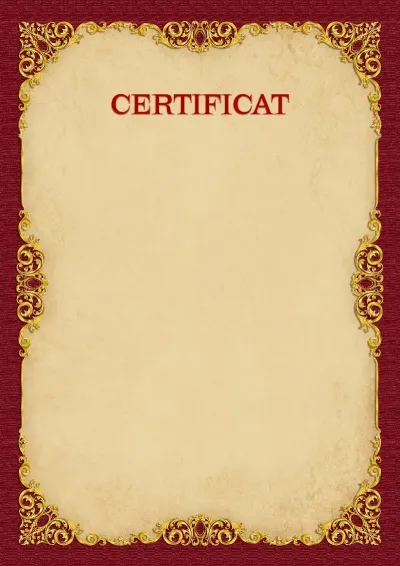 Modèle de certificat «Or vintage»