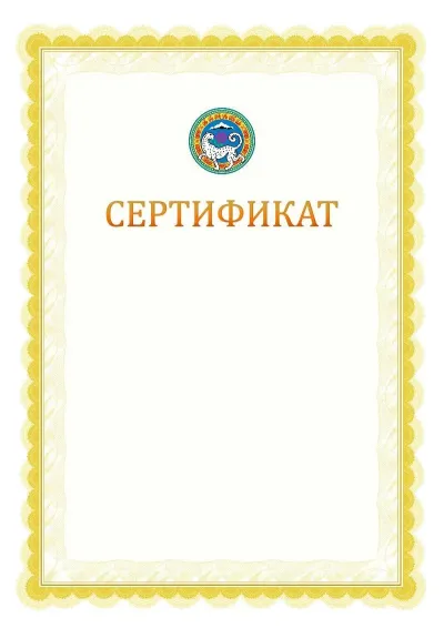 Ресми сертификаттың №17 үлгісі