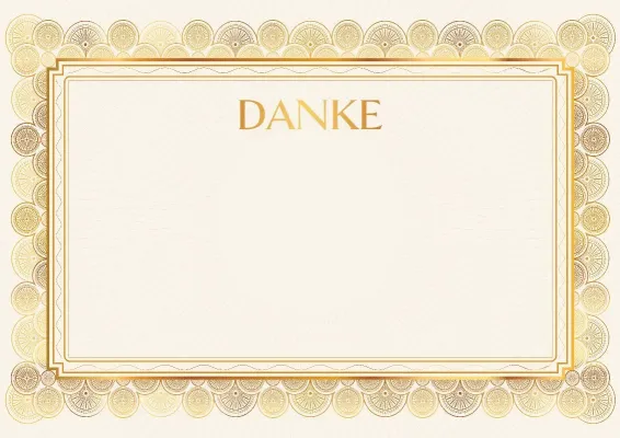 Dankschreiben-Vorlage „Goldener Glanz“