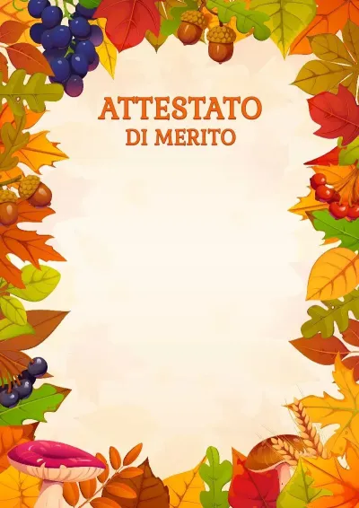 Modello di attestato «Colori d'autunno»