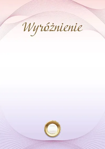 Szablon uroczystego wyróżnienia „Świt”