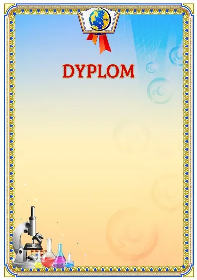 Szablon szkolnego dyplomu «Siła chemii»