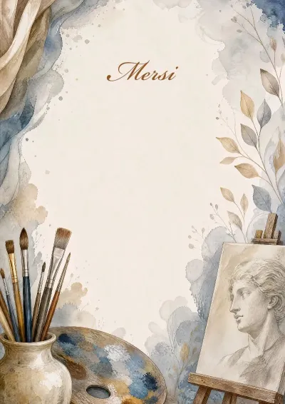 Modèle de lettre de remerciement « Étude à l'aquarelle »