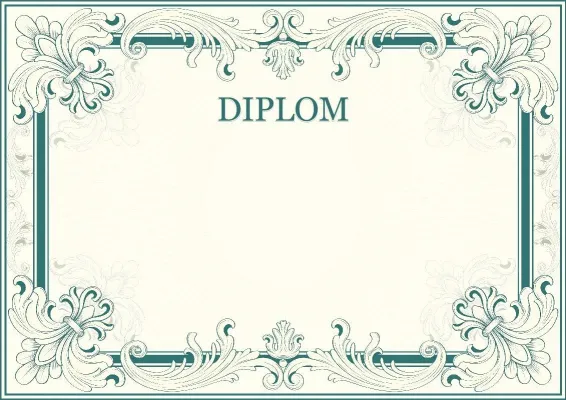 Vorlage für ein künstlerisches Diplom „Ornament des Erfolgs“