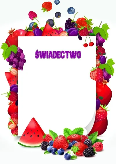 Szablon dziecięcego świadectwa «Jagodowy miks»