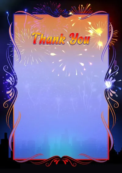 Artistic letter of appreciation template 'Fireworks Lights'