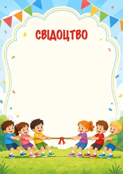 Шаблон свідоцтва «Веселі старти»