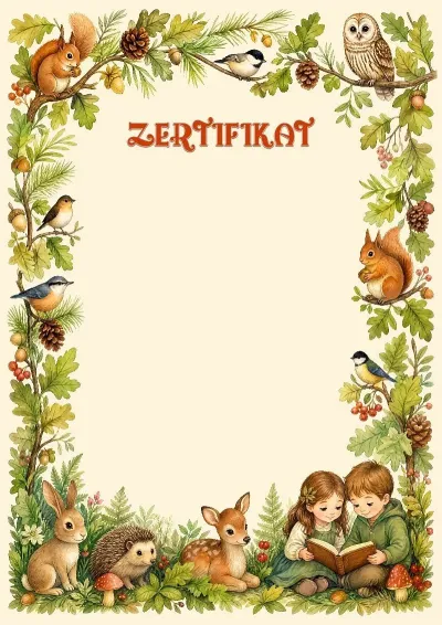Vorlage für ein Kinderzertifikat „Waldfreunde“