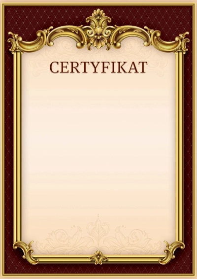 Szablon herbowego certyfikatu „Cisza Empire”