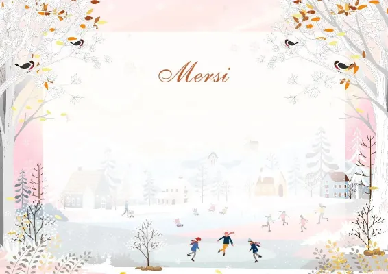Modèle de lettre de remerciement artistique «Premier jour de l'hiver»