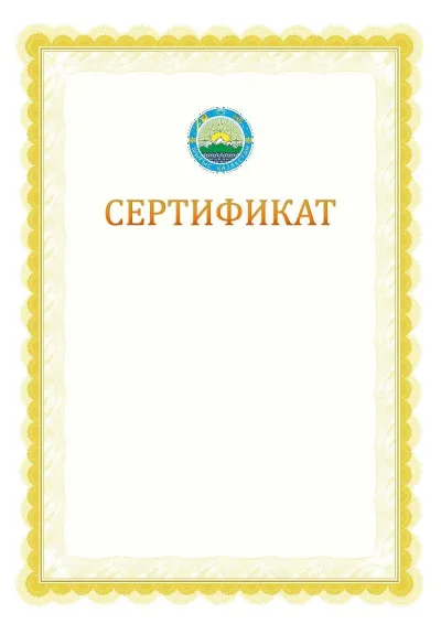 Ресми сертификаттың №17 үлгісі