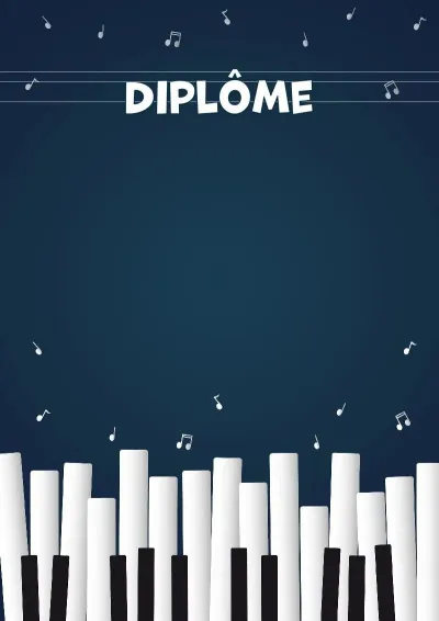 Modèle de diplôme musical «Le piano joyeux»