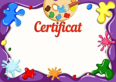 Modèle de certificat pour enfants «Couleurs de l'enfance»