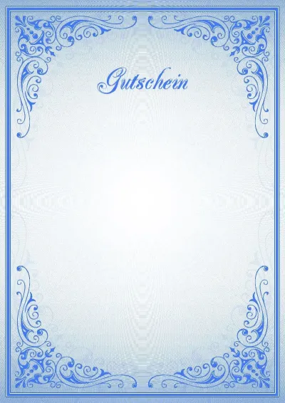 Feierliche Gutschein-Vorlage «Blaue Muster»