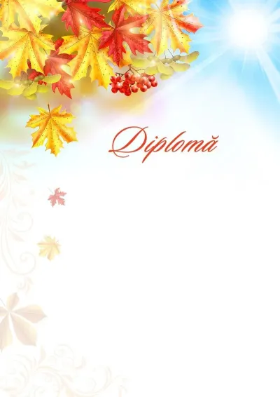 Șablon artistic de diplomă «Căldura toamnei»