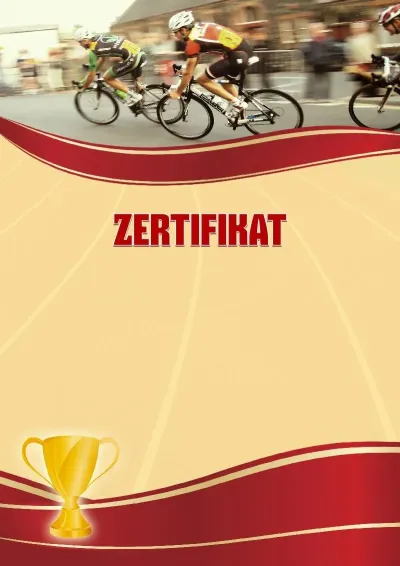Sport-Zertifikat-Vorlage «Radrennen»