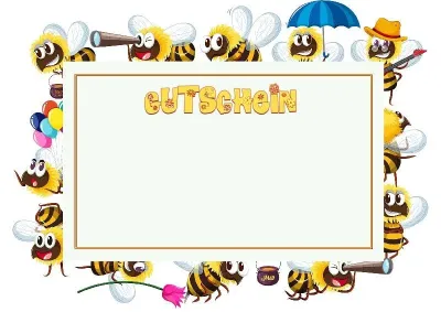 Kindervorlage für einen Gutschein „Lustige Bienchen“