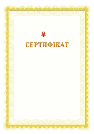 Шаблон офіційного почесного сертифіката №17