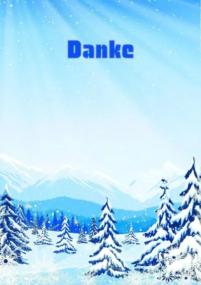 Künstlerische Dankschreiben-Vorlage „Winterliches Vorgebirge“