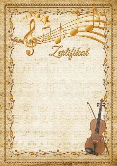 Musikalische Zertifikatvorlage «Geige»