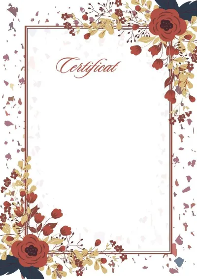 Modèle artistique de certificat «Bouquet d'automne»