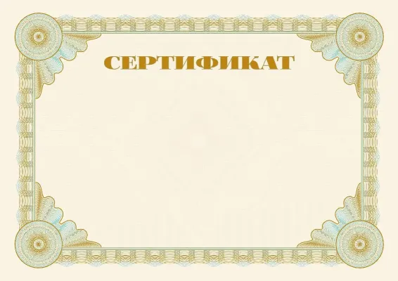 Салтанатты «Эталон» сертификат шаблоны