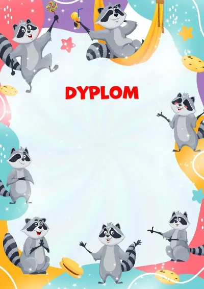 Szablon dziecięcego dyplomu „Wesołe szopy”
