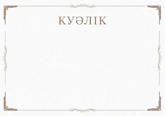 Салтанатты куәліктің «Минимализм» үлгісі