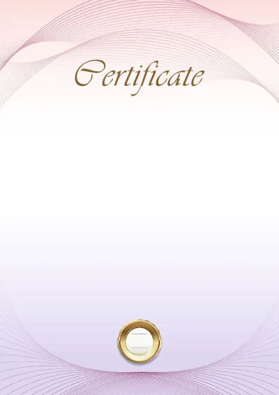 Ceremonial certificate template «Dawn»