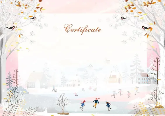 Artistic certificate template «First Day of Winter»