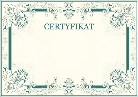 Szablon artystycznego certyfikatu «Ornament sukcesu»