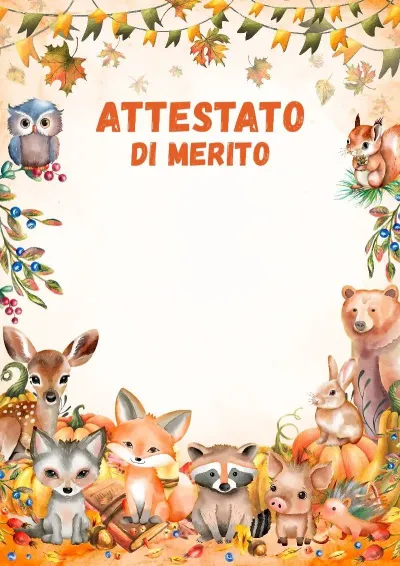 Modello di attestato per bambini «I Custodi del Bosco»