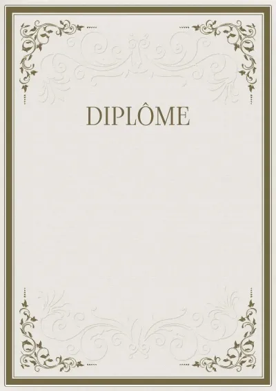 Modèle de diplôme solennel «Rigueur des motifs»