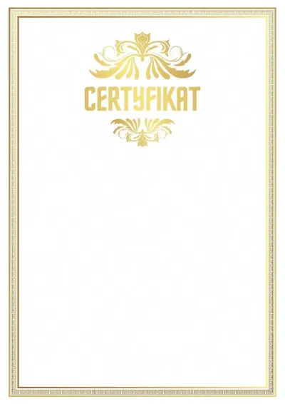 Szablon certyfikatu „Złoty standard”