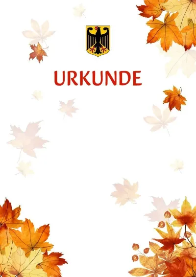 Vorlage für eine Schulurkunde „Goldener Herbst“