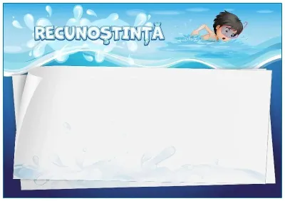 Șablon de diplomă de apreciere pentru copii «Piscina mea»