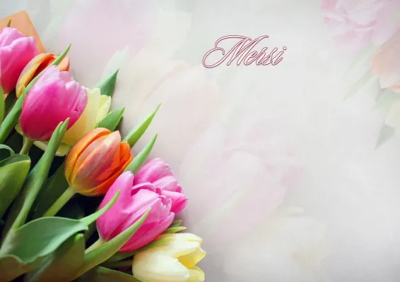 Modèle artistique de lettre de remerciement «Tulipes de printemps»