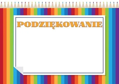 Szablon dziecięcego podziękowania «Tęczowe kredki»