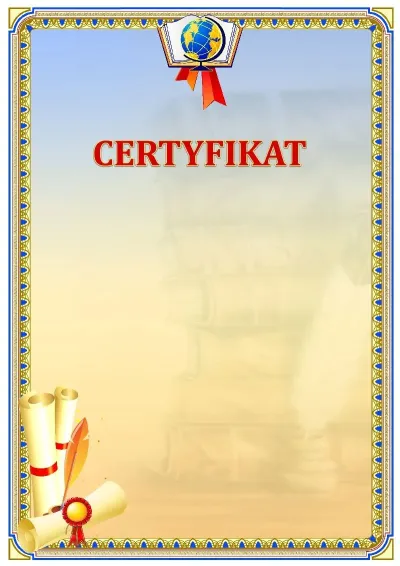 Шаблон школьной certyfikaty «Русский язык»
