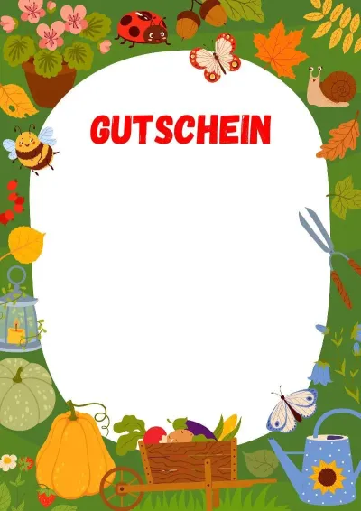 Gutschein-Vorlage „Waldernte“
