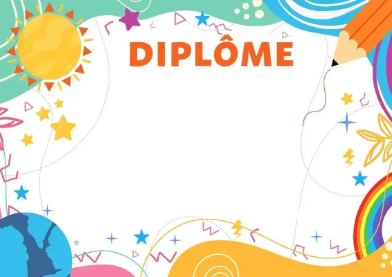 Modèle de diplôme pour enfants « Été ensoleillé »