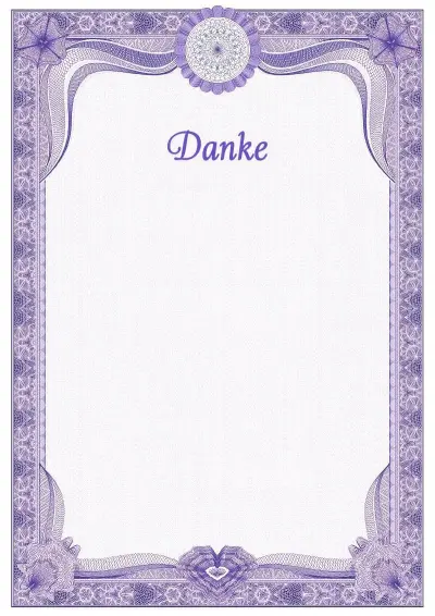 Feierliche Dankesurkunde Vorlage Nr. 2