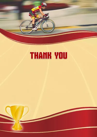 Sports letter of appreciation template 'Cycling'